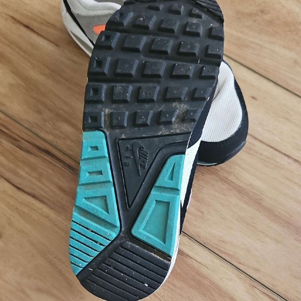 Nike Air Max White and Black with Teal and Orange Accents - Picture 3 of 3
